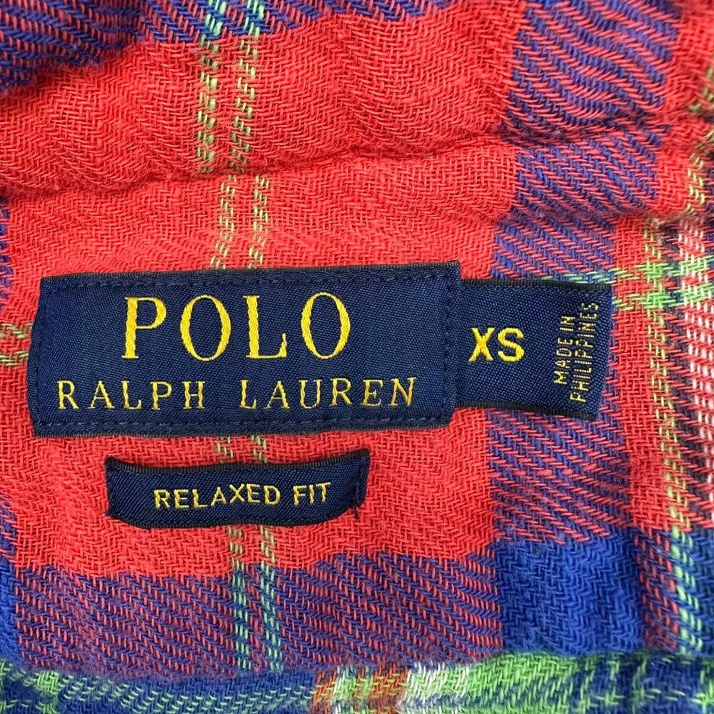 Polo Ralph Lauren XS Plaid Flannel Shirt Womens Relaxed Fit Cotton Fall Wardrobe - Picture 4 of 11